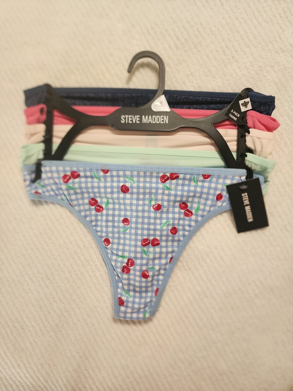 Steve Madden Girls' Blue Cherry Print Bikini Briefs - 5 Pack